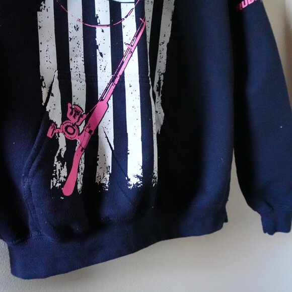 Black Hoodie with Pink and White Graphic - Picture 4 of 13